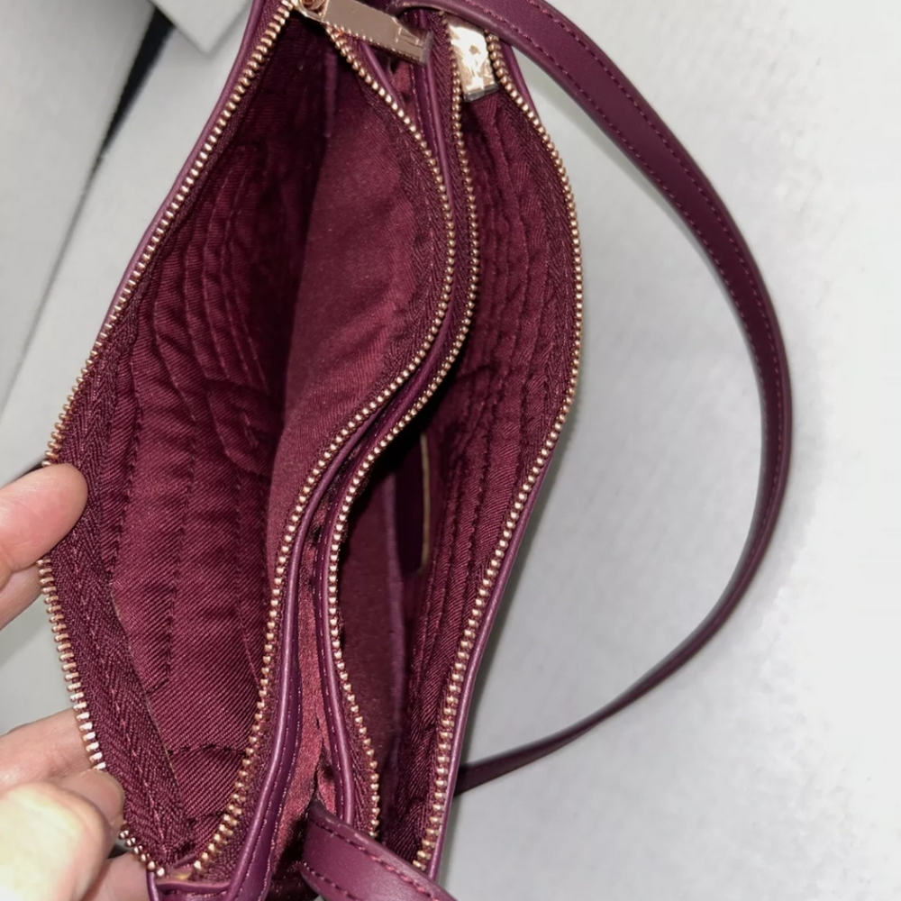 TED BAKER Red Burgundy Crossbody Bow Bag - Picture 10 of 12